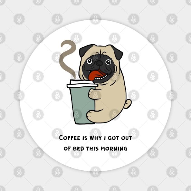 Funny Bulldog Dog Drinking Coffee Magnet by Wifspin